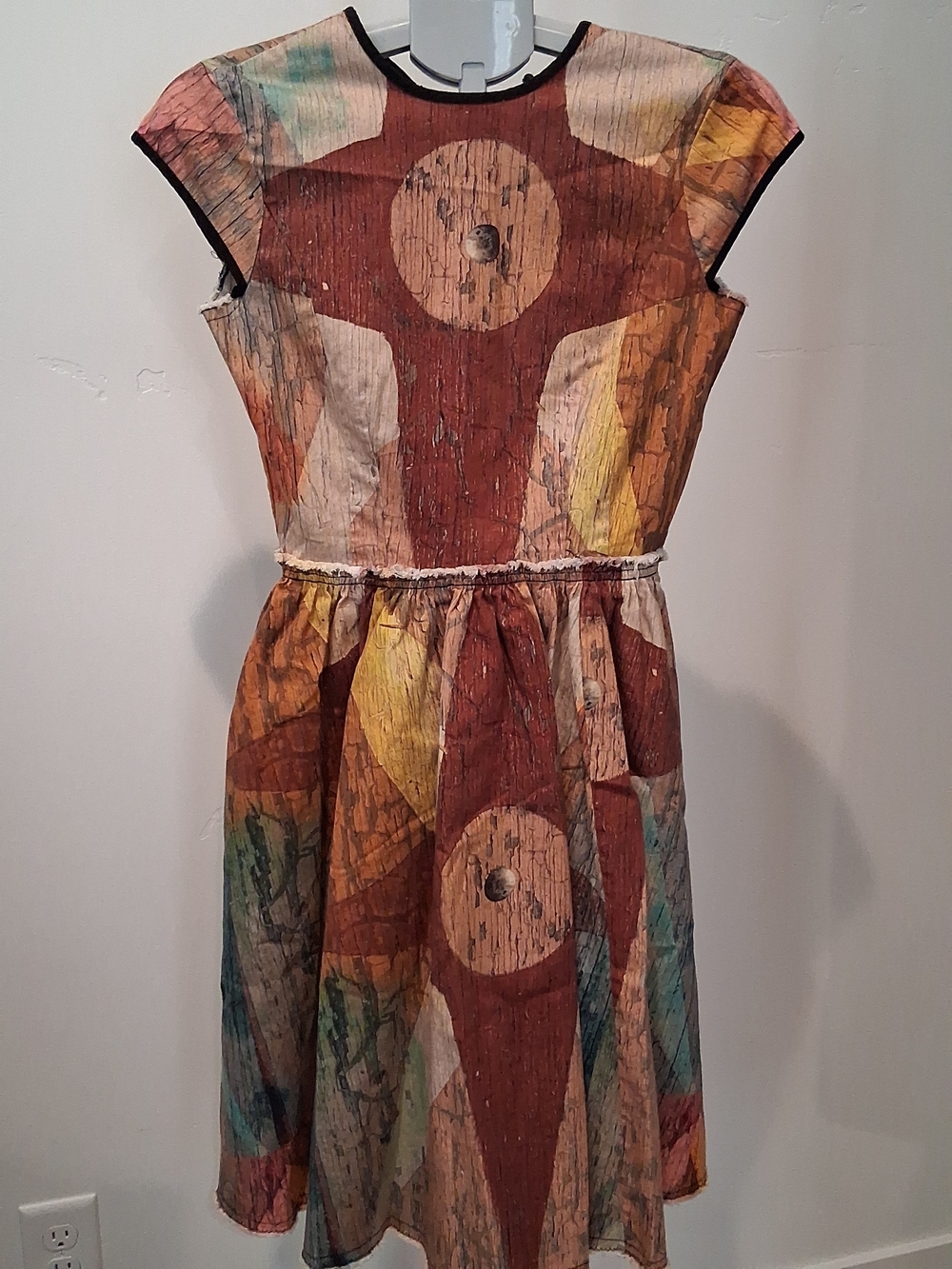 Asymmetrical Women's Dress in Multicolor Geometric Print